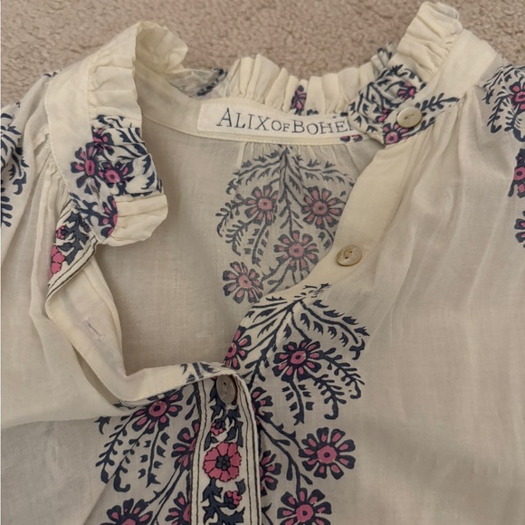 Alix Of Bohemia Cream and Purple Button Down Shirt - Picture 3 of 4